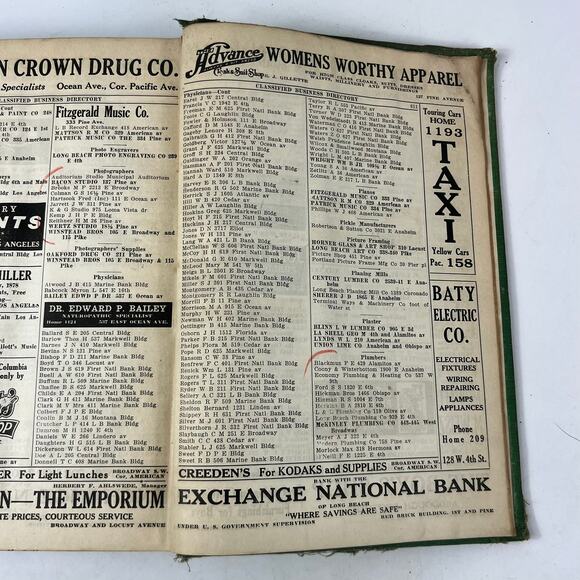 1921 Long Beach City Directory POOR Ancestry Genealogy Antique Vintage Reference - Picture 15 of 16